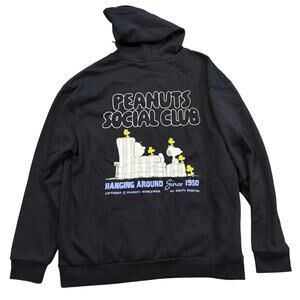 Peanuts Social Club Snoopy  Large Size - Black Hoodie Brand New